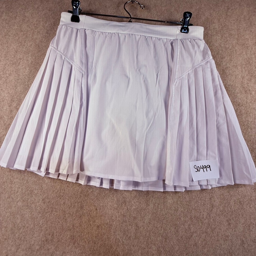 Spanx Get Moving Pleated Skort‎ White Athletic Tennis Golf Skirt Womens Large